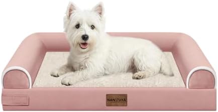 NANUYA Orthopedic Dog Bed for Medium Dogs, 28 x 19 Inch, Pink by Nanuya