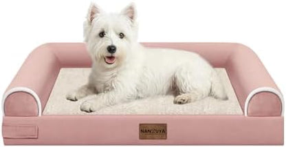 NANUYA Orthopedic Dog Bed for Medium Dogs, 28 x 19 Inch, Pink by Nanuya