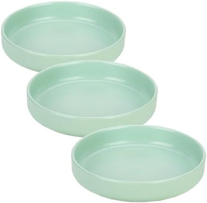 Ceramic Cat Bowls,Shallow Cat Dishes for Food and Water, 6 inch Matte Finish Wide Cat Food Bowl,Whisker Fatigue Free Pet Puppy Kitten Bowl Set of 3,Dishwasher Safe by Lfpkixise