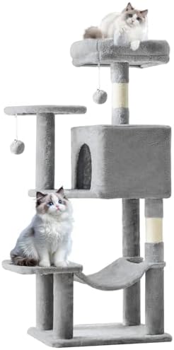 DUMOS Small 44 Inch Cat Tree Tower with Natural Sisal Scratching Posts by DumosLifestyle
