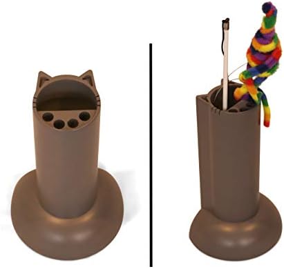 Feline Ruff Cat Teaser Wand Holder. Keep Cats Safe with This Unique Cat Toy Storage Solution. Organize Feather Cat Wand Toys. Patent Pending (Gray) - Image 4