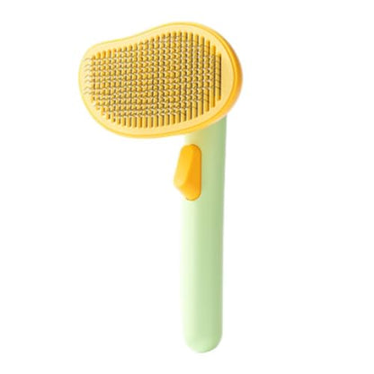 Mango Dog Brush, Gentle Self Cleaning Pet Brush with Release Button for Cats and Dogs, Easy to Remove Loose Hair Daily Grooming Tool During Shedding Season