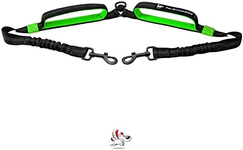 Pet Dreamland Exquisite Double Dog Coupler No Tangle Swivel for Two Medium Dogs. Premium Quality Attachment for Easy Dog Walking. You Will Absolutely Love This Amazing Gear (Black & Green) by PetDreamland