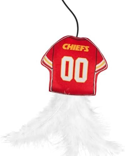 Pets First NFL Kansas City Chiefs Team Jersey Wand with CAT NIP, Cat Toy Jersey Shaped Plush Teaser Toy for Cats & Kittens - Interactive Pet Toy for Play & Exercise - Image 2