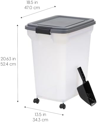 IRIS USA Dog Food Storage Container, Up to 40 lbs, Dark Gray, Made in USA - Image 2