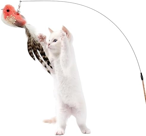 Cat Feather Toy Bird Refills, 12 Pieces Cat Wand Attachments Feather Bird Toy for Indoor Cats - Image 6