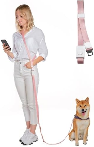SVD.PET 4-in-1 Hands Free Dog Leash, Versatile Crossbody Dog Waist Leash with Easy Release Buckle, Adjustable Waist Fit for Walking, Jogging and Running Your Pet (Pink) by SVDPET