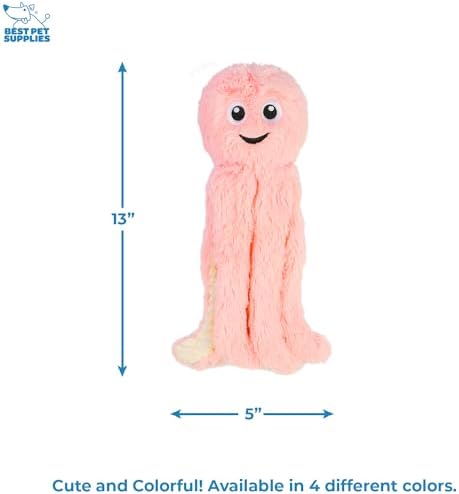 Best Pet Supplies Interactive Squeaky Dog Chew Toy, Ideal Dog Toys for Chewers, Small, Medium & Large Dogs, and Fetch Lovers - Octomutant (Pink), Large - Image 4