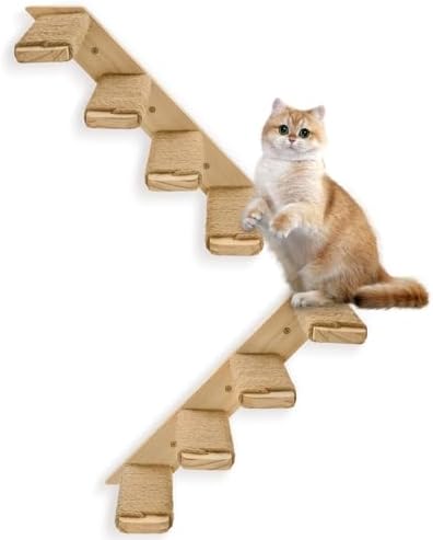 2 Pack 4 Steps Cat Wall Shelves and Stairs with Sisal Rope.Cat Wall Steps/Ladder Furniture ＆ cat Tree Supplies(Catstairs 2Pack-4Steps) by Unknown