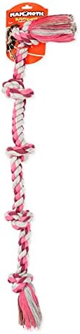 Mammoth Flossy Chews Multi Color 5 Knot Rope Tug – Premium Cotton-Poly Tug Toy for Dogs – Interactive Dog Rope Toy – Tug Dog Chew Toy for Big Dogs - X-Large, 36” - Image 2