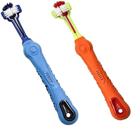 Orgrimmar 2 Pcs 3-Sided Pet Toothbrush Dog Cat Mouth Dental Teeth Care by Orgrimmar