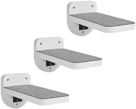 ESPETS Set of 3 White Cat Wall Climbing Steps, Wall Mount Floating Shelves by ESPETS