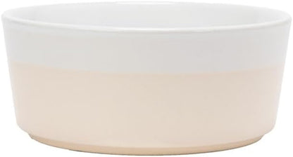 Waggo Dipper Ceramic Dog Bowl for Small and Large Breeds - Heavyweight and Durable Pet Food and Water Dish Crock, Dishwasher Safe, Modern (Large, Buttercream)