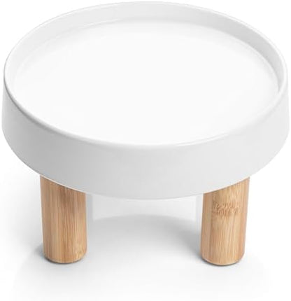 CatGuru Food Table for Cat Bowls, Elevated Feeding Station for Cat Food Bowl, Raised Stand for Food and Water Bowls, Pet Feeder for Indoor Cats, Stress Free Stand for Pet Dishes (Marshmallow, High) by CatGuru