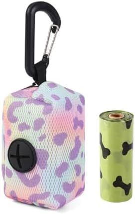 Soft Mesh Design Dog Poop Bag Holder for Leash with Carabiner Clip by LZSOMPK