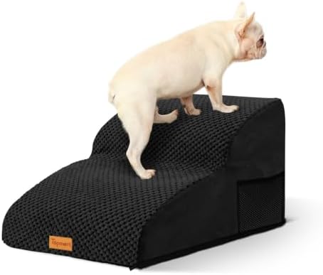 2-Step Dog Stairs for Small Dogs, Non-Slip Foam Pet Steps for Low Couch Bed by Topmart