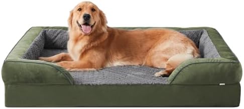 INVENHO Orthopedic Dog Beds Large Sized, XL Egg-Crate Foam Dog Couch with Washable Removable Cover, Waterproof Lining and Nonskid Bottom by INVENHO