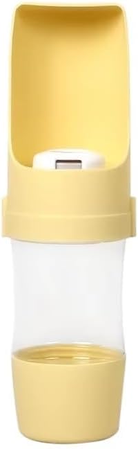 Dog Water Bottle Portable -Travel Water with Food Container, Leak Proof and Lightweight Water Bottle for Dogs,Dog Stuff Accessories Items,Lightweight & Convenient for Outdoor (Yellow, Small)