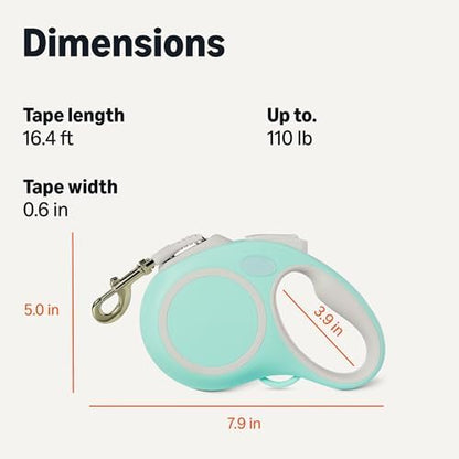 Amazon Basics Retractable Dog Leash, Reflective with Ergonomic Handle, Quick-Lock, 16.4 ft, 110 lb, Large - Image 5