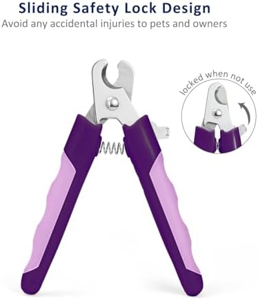 WePet Pet Nail Clippers U07.3, Professional Claw Trimmer, Scissor for Cats, Dogs, Puppies, Kittens, Hamsters, Rabbits and Small Animals, Sharp, Safe, M, Pink/Purple - Image 5