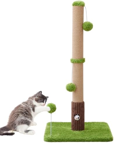 Woochpet Funny Cat Scratching Posts Sturdy Scratcher Posts 33'' Green by WOOCHPET