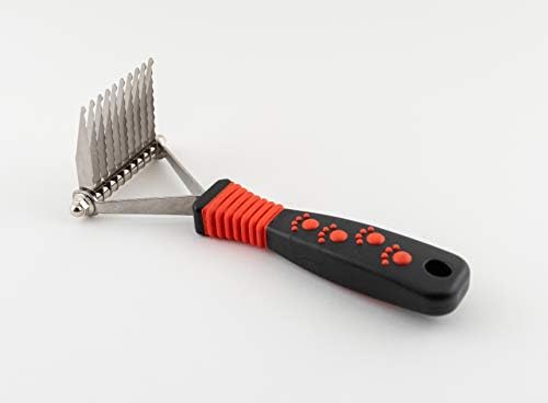 RYAN'S PET SUPPLIES Paw Brothers 10-Blade Dematting Tool for Dog Grooming, Professional Grade, Stainless Steel Blades, Comfort Grip, Gentle on Skin by ryanspetsupplies