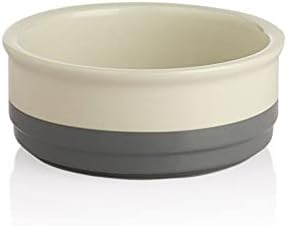Sweejar Ceramic Dog Bowls, Dog Food Dish for Small Dogs and Cat, Heavy Duty Porcelain Pet Bowl for Canned Food and Water 17 Fl Oz （Gray） by Sweejarco1949