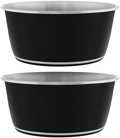 Master Pet Supply Stainless Steel Dog Bowls Set of 2 - Black Velvet - 32 Oz by MasterPetSupply