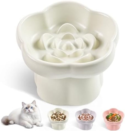 Cat Slow Feeder Bowl Set,1 Pcs Pastel Series Cat Plate for Dry and Wet Food by Unknown