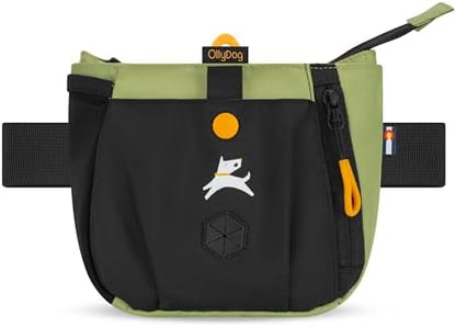 OllyDog Backcountry Day Bag | Dog Training Treat Pouch | Eco-Friendly Recycled Fabric Fanny Pack with Zipper Closure, Built-in Poop Bag Dispenser & Adjustable Waist Belt (Palm) - Image 3