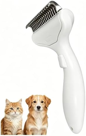 One-Click Self-Cleaning Dematting Comb,Remove Loose Hair,White by Quppa