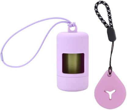 QMEAKMONY Dog Poop Bag Holder for Leashes Compact and Lightweight Poop Bag Dispenser Dog Waste Holder Easy Replacement and Cleaning (Purple) by QMEAKMONY