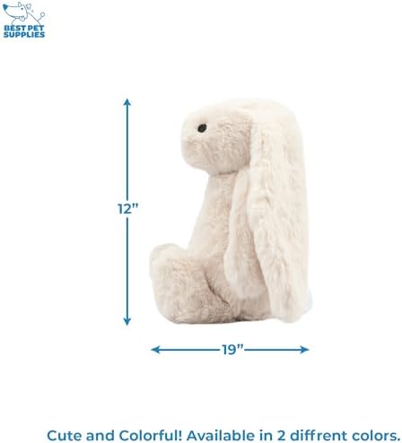 Best Pet Supplies Bunny Buddy Squeaky Plush Dog Toy - Beige, Medium - Image 4