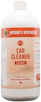 Nature's Specialties Dog Ear Cleaner Medicated Solution Non-Greasy Non-Irritation Made in USA Non-Toxic, 32 Ounces by NaturesSpecialties