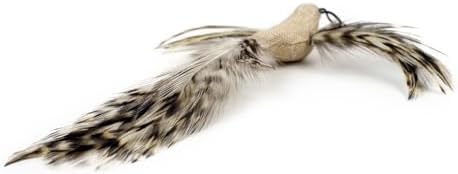 TTcat 4 Pack Linen Bird Cat Wand Refills, Natural Feather Detachable Replacement Toy Heads with Bell, Universal Lobster Clip-on Cat Teaser Attachments, Indoor Kitten Hunting Boredom Relief Prey Toy. - Image 5