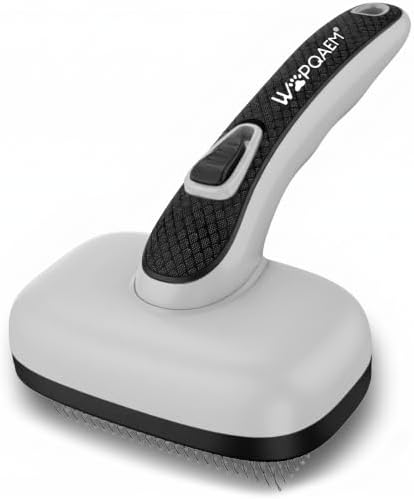 Self Cleaning Slicker Brush for Dog and Cat Shedding, Grey by WOPQAEM%C2%AE