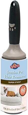 Spotty Jumbo Extra Sticky, Adhesive Lint Roller Pet Cat & Dog Hair Remover for Clothes and Furniture, 60 Sheet ct by RoyalPetIncorporated