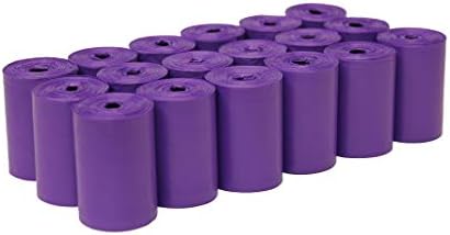 FiveStarPet Extra Large 9" x 15" Made in USA Easy Open Poop Bags Dog Waste Bags, 18 Refill Rolls, 270 Bags (Purple W/Out Dispenser) by Five+Star+Pet