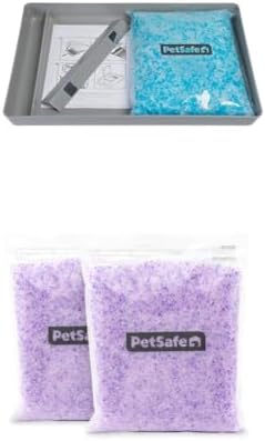 Bundle of PetSafe ScoopFree Reusable Tray with Crystal Litter - Durable Plastic Litter Insert - Fast-Acting Odor Control - Easy to Clean - Self-Cleaning Litter Box Compatible + PetSafe ScoopFree Premi by PetSafe