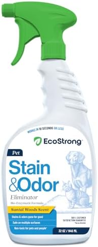 Eco Strong Pet Stain and Odor Remover - Pet Odor Eliminator, Urine Destroyer for Dogs, Pet Urine Enzyme Cleaner | Santel Woods - 32 oz by EcoStrong