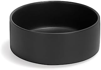 SPUNKYJUNKY 13.5OZ Ceramic Dog and Cat Bowl, Modern Cute Weighted Food Water Bowl for Replacement Black (1 Pack) by SPUNKYJUNKY