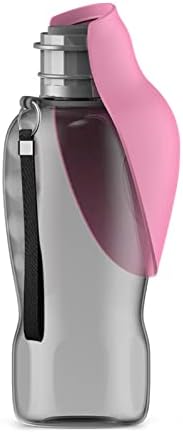 Kalimdor Dog Water Bottle, Leak Proof Portable Puppy Water Dispenser with Drinking Feeder for Pets Outdoor Walking, Hiking, Travel, Food Grade Plastic (27oz Pink) by Kalimdor