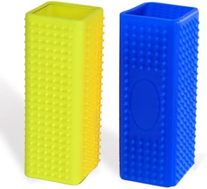 2pcs Pet Dog Cat Hair Remover, Pet Hair Removal Tool, Hollow Cleaner Brush for car，Interior, Furniture, Sofa (blue and yellow) by Unknown