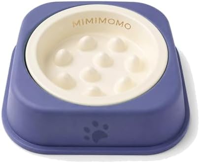 Ceramic Dog Slow Feeder Bowl for Dogs and Cats, Lavender Mist by MIMIMOMO