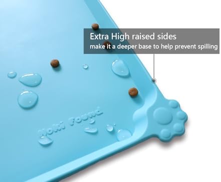 Hoki Found X-Large Silicone Pet Food Mats Tray - Non Slip Pet Dog Cat Bowl Mats Placemat - Dog Pet Cat Feeding Mat - Waterproof Dog Cat Food Mats -Pet Water Mats for Carpet - Arctic - Image 2