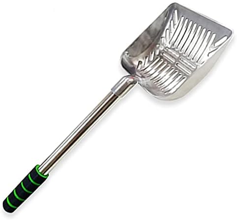 SunGrow Cat Litter Scoop, Stainless Steel Long Handle Chicken Coop Poop Scooper, Comfortable 9” Handle, 5” Wide Mouth, Narrow Slits and High Sides Metal Sifter, for Litter Boxes or Gardening - Image 2