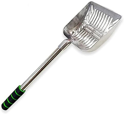 SunGrow Cat Litter Scoop, Stainless Steel Long Handle Chicken Coop Poop Scooper, Comfortable 9” Handle, 5” Wide Mouth, Narrow Slits and High Sides Metal Sifter, for Litter Boxes or Gardening - Image 2