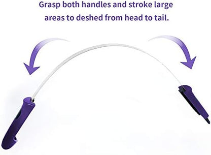 BOTH WINNERS Dual-Sided Shedding Blade with Stainless Steel Blade De-Shedding Tool for All Dog Coat Types- Soft Touch Grip (PURPLE) - Image 2