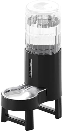 CZPET Gravity Dog Water Bowl Dispenser, Wider Mouth (9.5L+Stand,Black) by CZPET