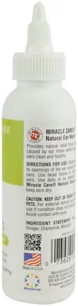 Miracle Care Natural Ear Wash for Cats, 4 Ounce - Image 3